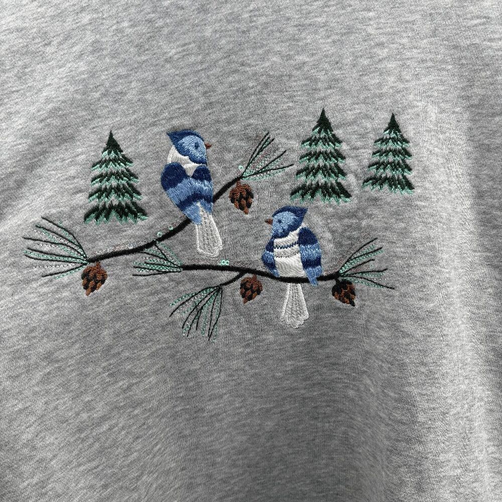 Basic‎ Editions Brand Size 1X Blue Bird Evergreen Womens Pullover Sweatshirt EUC